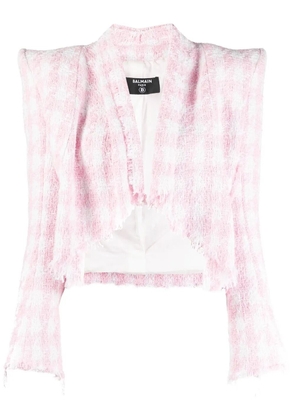 Balmain houndstooth tweed jacket - White