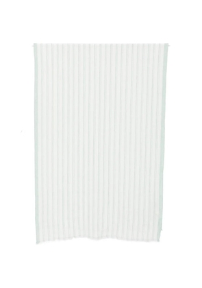 Eleventy stripe-pattern lurex-detail scarf - White