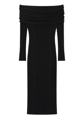 AZ FACTORY x Lutz Huelle Fatna off-shoulder long-sleeve midi dress - Black