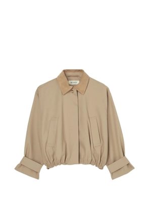 Róhe suede-collar cropped jacket - Neutrals