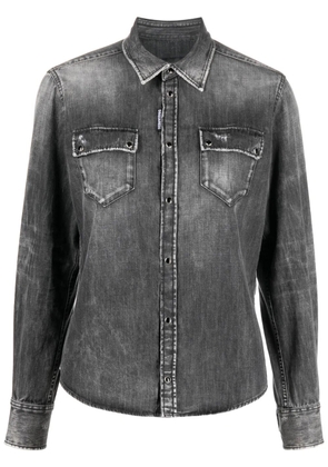 DSQUARED2 faded-effect press-stud shirt - Grey