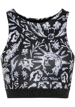 Off-White tattoo-print performance top - Black