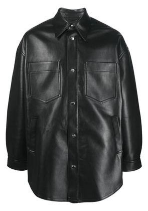 Nanushka Martin leather overshirt - Black