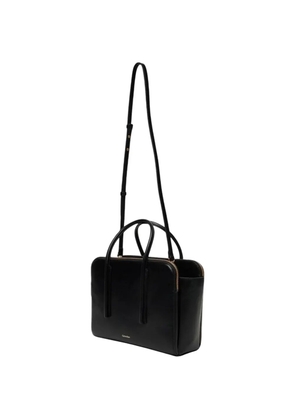 Calvin Klein logo-lettering leather tote bag - Black