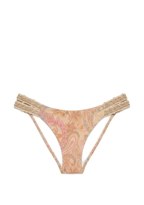 Del Maar Taky crochet paisley-print bikini bottoms - Neutrals