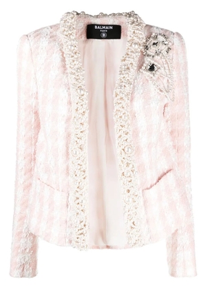 Balmain embellished tweed jacket - White
