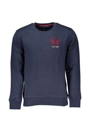 La Martina embroidered-logo cotton sweater - Blue