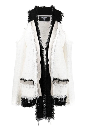 Balmain boucle knit jacket - White
