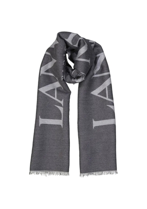 Lanvin logo-print silk scarf - Grey