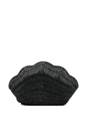 Michael Michael Kors Shelly shell-shaped woven clutch bag - Black