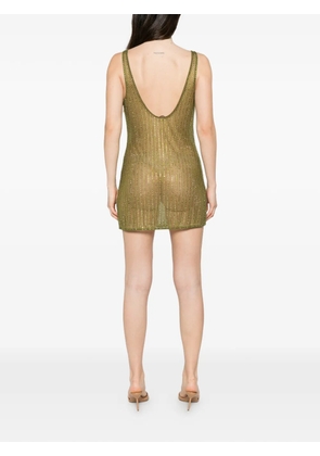 VENUJA Malibu crystal-embellished mini dress - Green