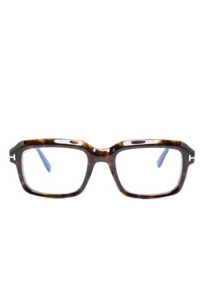 TOM FORD Eyewear tortoiseshell-effect square-frame glasses - Brown