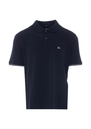 C.P. Company logo-patch piqué polo shirt - Black