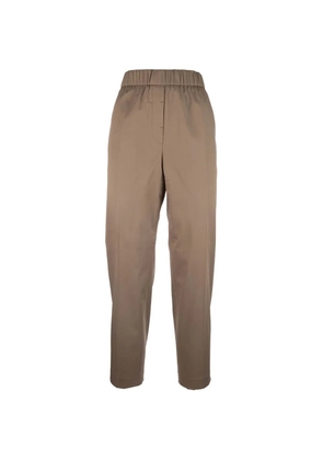 Peserico monili-chain elasticated-waist trousers - Brown