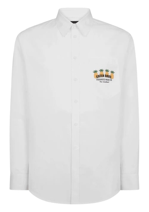DSQUARED2 logo-print cotton shirt - White