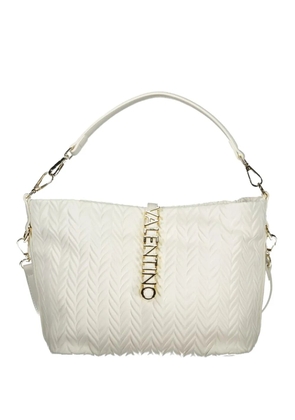 MARIO VALENTINO chevron-quilted logo-lettering tote bag - White