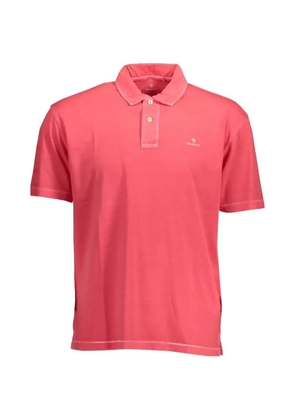 Gant logo-embroidered short-sleeve polo shirt - Pink