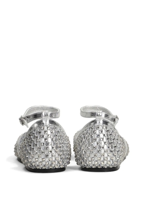 strategia shoes crystal-embellished leather ballet flats - Silver