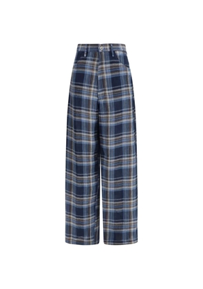 MARBELL check-pattern trousers - Blue