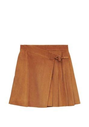LOEWE buckle pleated short skirt - Neutrals