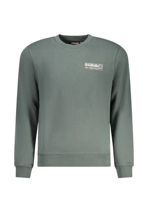 Napapijri logo-patch crew-neck sweatshirt - Green