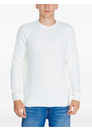 Calvin Klein Jeans ribbed-knit crew-neck sweater - White