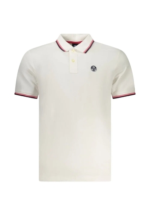 North Sails tipped-trim logo-patch polo shirt - White