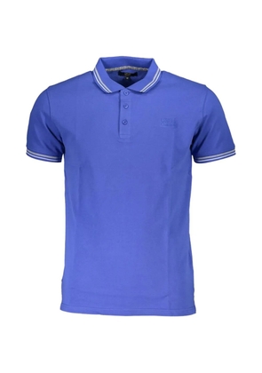Cavalli Class contrast-trimmed piqué polo shirt - Blue