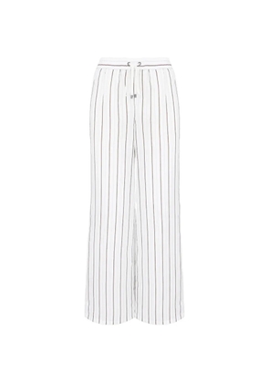 Lorena Antoniazzi striped drawstring trousers - White