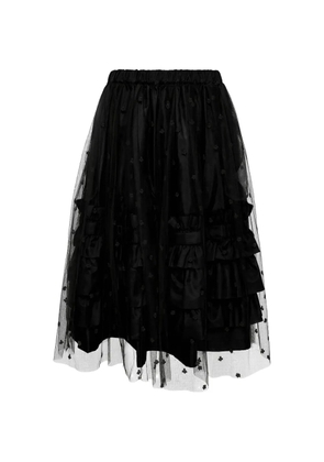 Comme Des Garçons Girl flower pattern skirt - Black