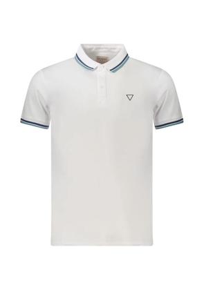 GUESS USA striped-trim polo shirt - White