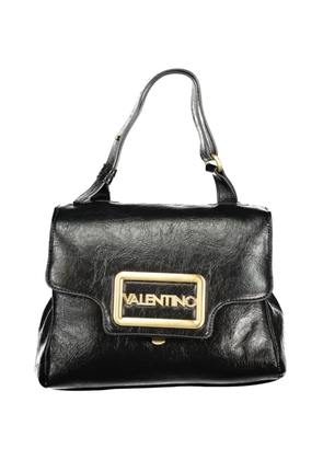 MARIO VALENTINO logo-plaque crinkled tote bag - Black