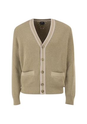 BOSS ribbed-knit cardigan - Neutrals