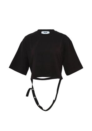 MSGM logo-embroidered T-shirt - Black