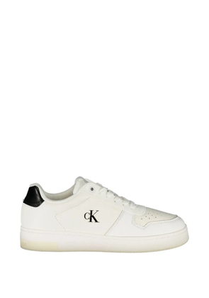 Calvin Klein logo-patch pebbled sneakers - White