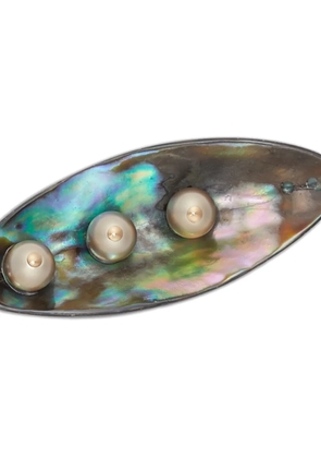 Tory Burch pearl pin leaf - Silver