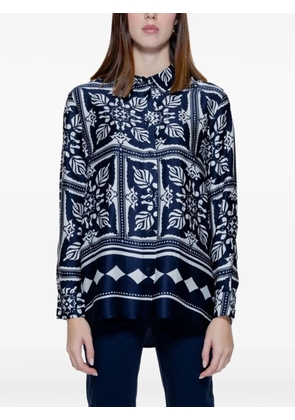 Street One floral-print silk shirt - Blue