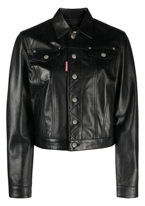 DSQUARED2 single-breasted leather jacket - Black