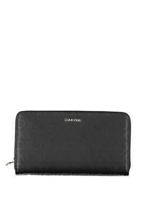 Calvin Klein monogram-pattern zip-around wallet - Black