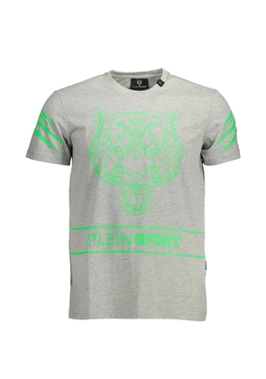 Plein Sport tiger-print cotton T-shirt - Grey