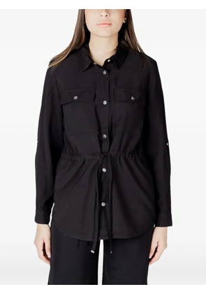 ONLY drawstring-waist button-fastening shirt - Black