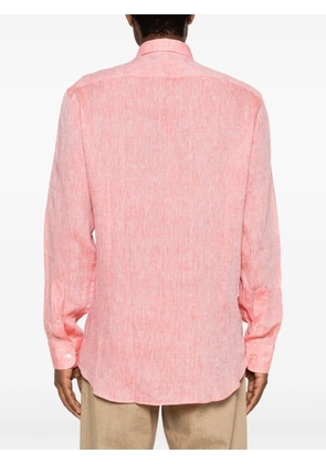 ETRO Pegaso-embroidered slub-texture shirt - Orange