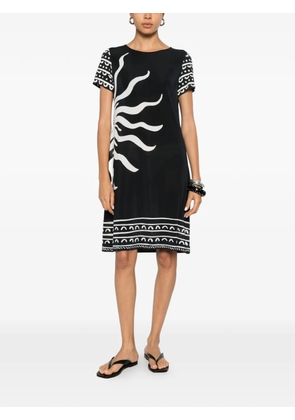 Clips graphic-print short-sleeve dress - Black