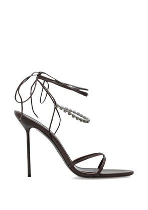 Paris Texas crystal-embellished tie-fastening sandals - Brown
