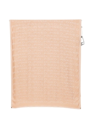 PINKO logo frayed scarf - Neutrals