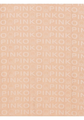 PINKO logo frayed scarf - Neutrals