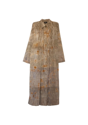 YAVI striped abstract-print dress - Neutrals