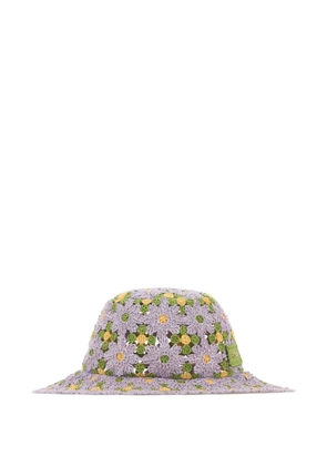 FENDI embroidered crochet bucket hat - Purple