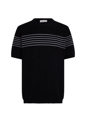 Roberto Collina stripe-pattern short-sleeve T-shirt - Black