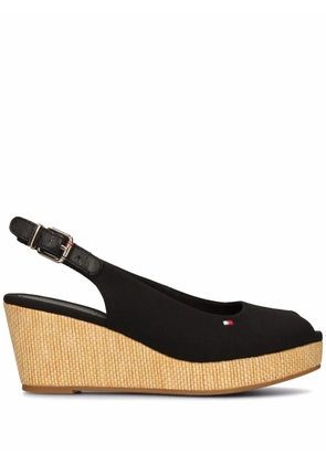 Tommy Hilfiger Iconic Elba slingback wedge sandals - Black